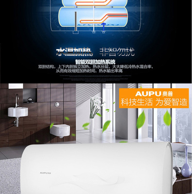 奧普(AUPU) DSZF-E2 40L電熱水器 雙膽速熱，纖薄設計，高效制熱